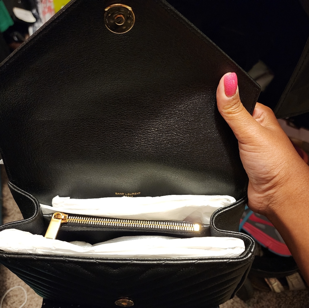 YSL Black Medium Collège Matelassé Leather Bag - Picture 4 of 10